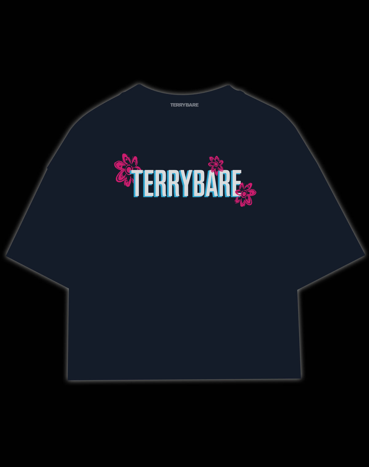 NAVY GLITCH GODS T SHIRT back