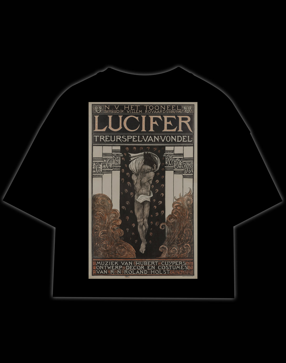 BLACK LUCIFER T SHIRT front