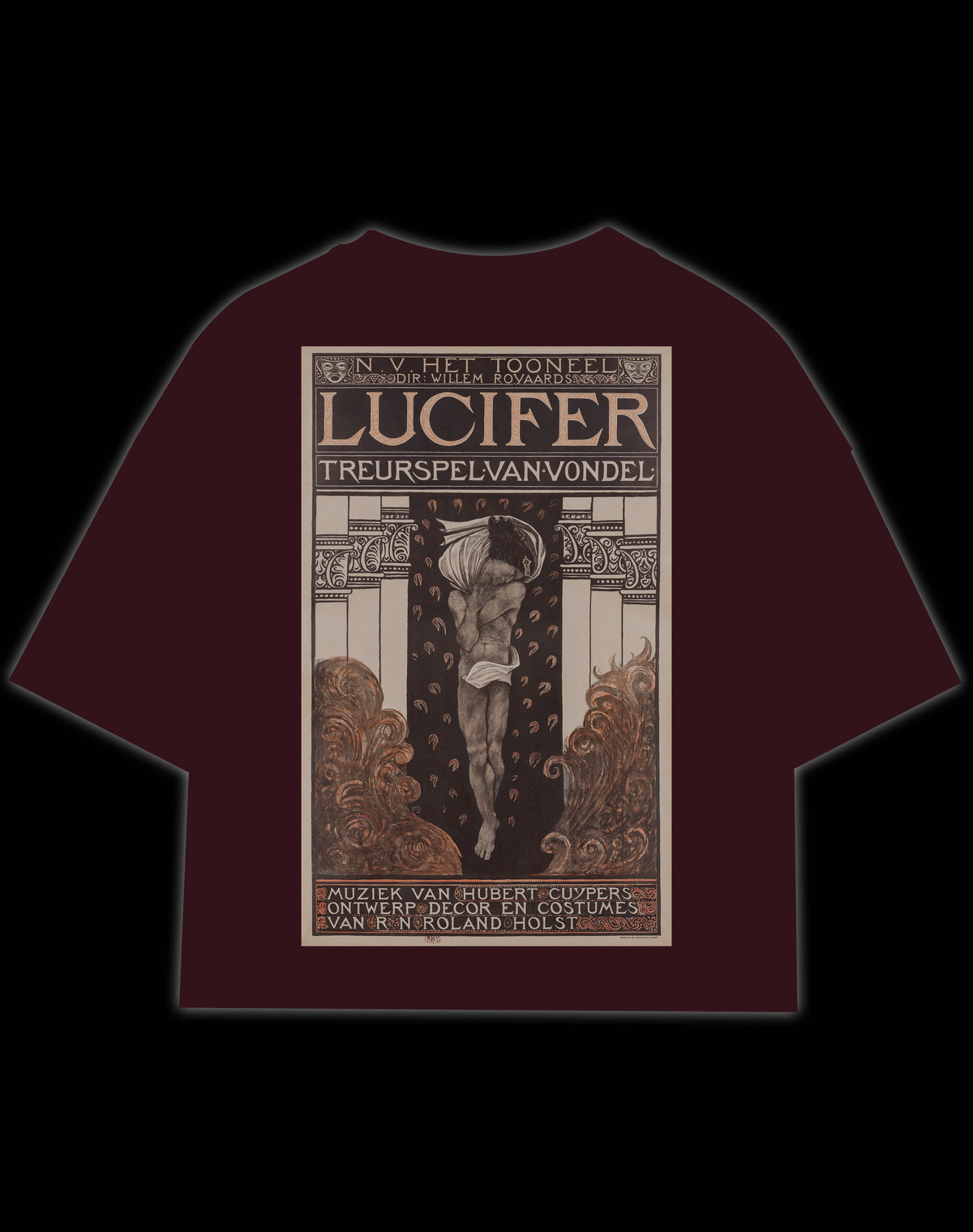 MAROON LUCIFER T SHIRT front